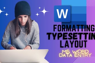 do book formatting, layout design and typesetting in ms word