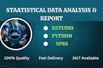 perform statistical and econometrics data analysis with spss, rstudio, or python