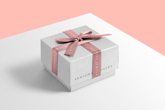 design professional gift card box packaging with 3d mockup