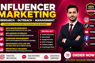 do influencer research, outreach, and campaign management for your brand