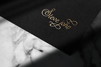 design name initial signature or cursive script logo in 3 hours