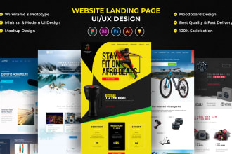 design unique website landing page ui ux design using figma, xd, sketch