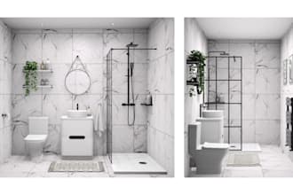 Top 10!  design bathroom in 3d and render