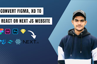 convert figma, xd to react or next js website with material UI
