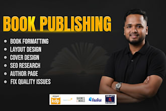 upload and book publishing on amazon kdp or barnes and noble, ingramspark etc