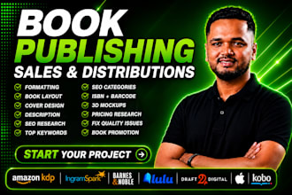 upload and book publishing on amazon kdp or barnes and noble, ingramspark etc