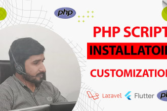 install any PHP laravel, codeigniter and flutter script