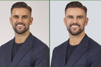 edit corporate headshot ,high end beauty portrait retouching