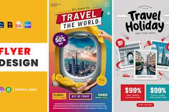 design event, travel, education, medical, festival flyer, poster within 12 hour