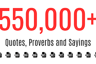 give 550,000 quotes, proverbs and bible verses in 12 file formats