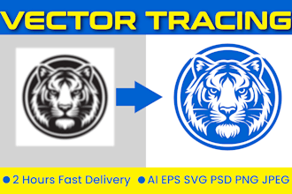 manually vector trace, redraw logo and convert image to vector