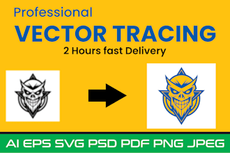 do vector tracing, redraw logo, and convert image to high quality vector
