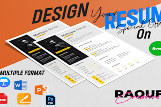 make professional resume design or modern cv template
