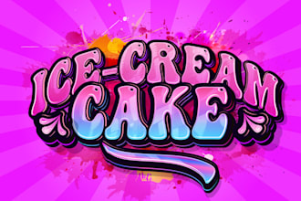 do custom airbrush birthday, graffiti typography t shirt and logo design
