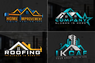 do home renovation, remodeling, roofing, handyman logo