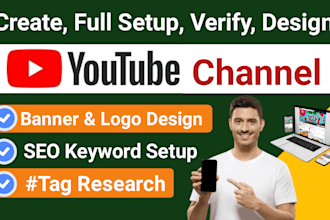 create youtube channel full setup channel banner channel SEO