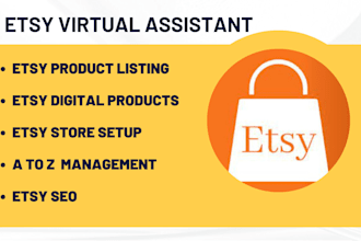 setup etsy store, digital products, and product listing