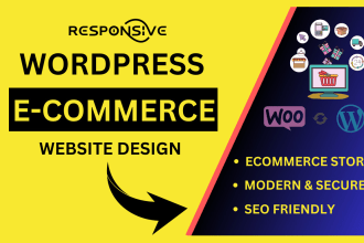 create wordpress ecommerce website or ecommerce store