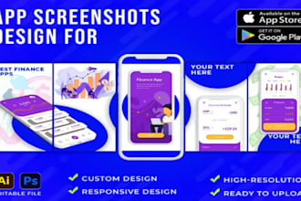 design mobile app screenshots for IOS android app