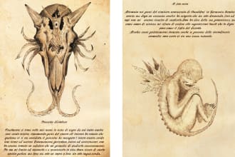 create for you an ancient illustrated page or rpg field note