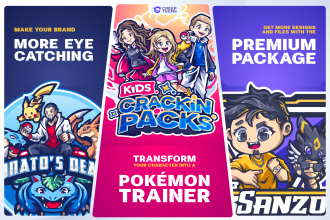 make pokemon logo for streamer, trading cards twitch youtube
