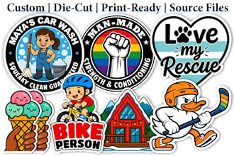 create cute hand drawn custom stickers
