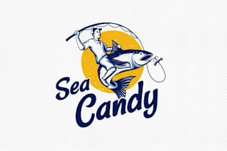 do a proficient fish company logo for you