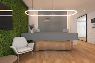 design beauty salon, spa, nail salon interior with 3d rendering