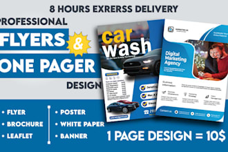 design one pager, automotive, freight broker logistics flyer