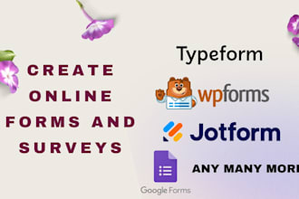 create online form and survey using jotform, typeform, google form and wpform