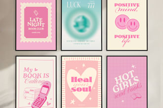 design trendy wall art or printable poster for etsy shop