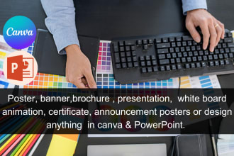 design social media posts announcement posters ppts logo