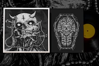 draw dark art illustration for your album cover design