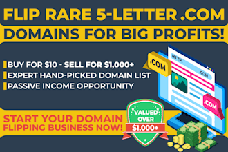 find rare 5 letter com domains that sell for thousands