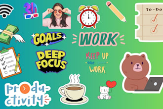 design etsy stickers typography sticker for digital planner