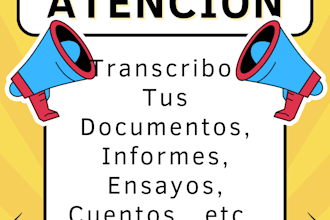 transcribe texts, documents, technical reports, research