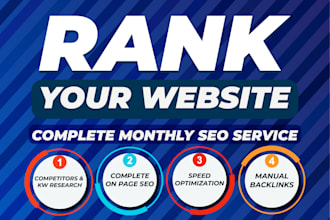 provide search engine optimization services monthly for on page and off page SEO