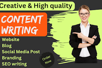 write creative high quality content for website and blog
