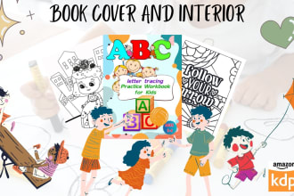 create kids coloring book cover kids activity book interior cover design for KDP