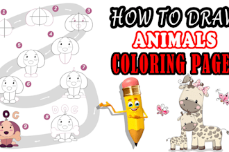 create how to draw animals coloring pages
