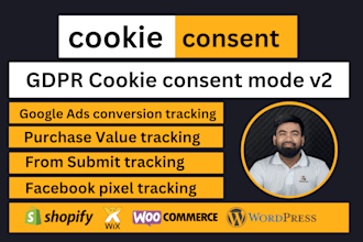 setup cookie consent banner and google consent mode v2 for gdpr, ccpa compliance
