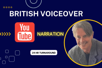 record a british male youtube voiceover for you today