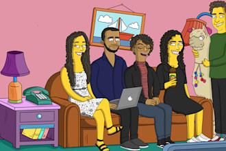 draw you a portrait in the simpsons style