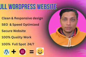 full website created for you on wordpress
