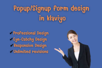 design popup, signup form using klaviyo