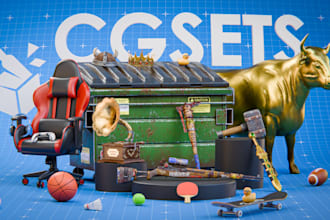 make a 3d game art props, assets, objects, and other items