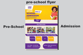 design preschool, preschool, nursery, and kindergarten flyer