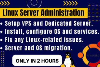 fix linux server issues, install services in linux, setup vps, dedicated server