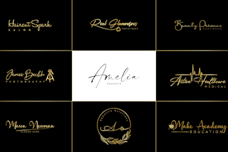 design handwriting signature cursive calligraphy watermark script autograph logo