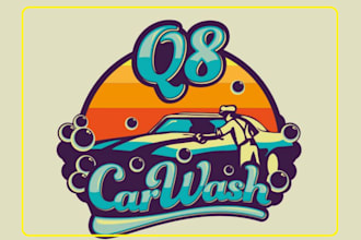 create racing number, racing team , car wash logo